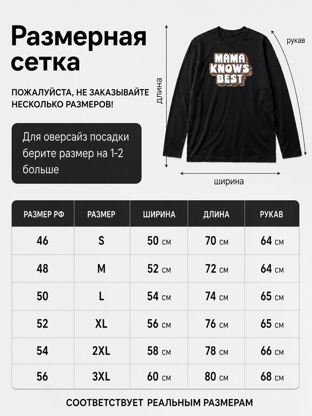 Детали: Лонгслив Mama knows best