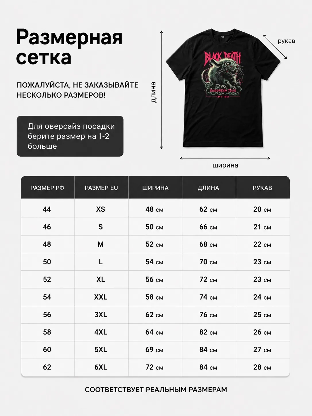 Футболка Черная Смерть Тур по Европе