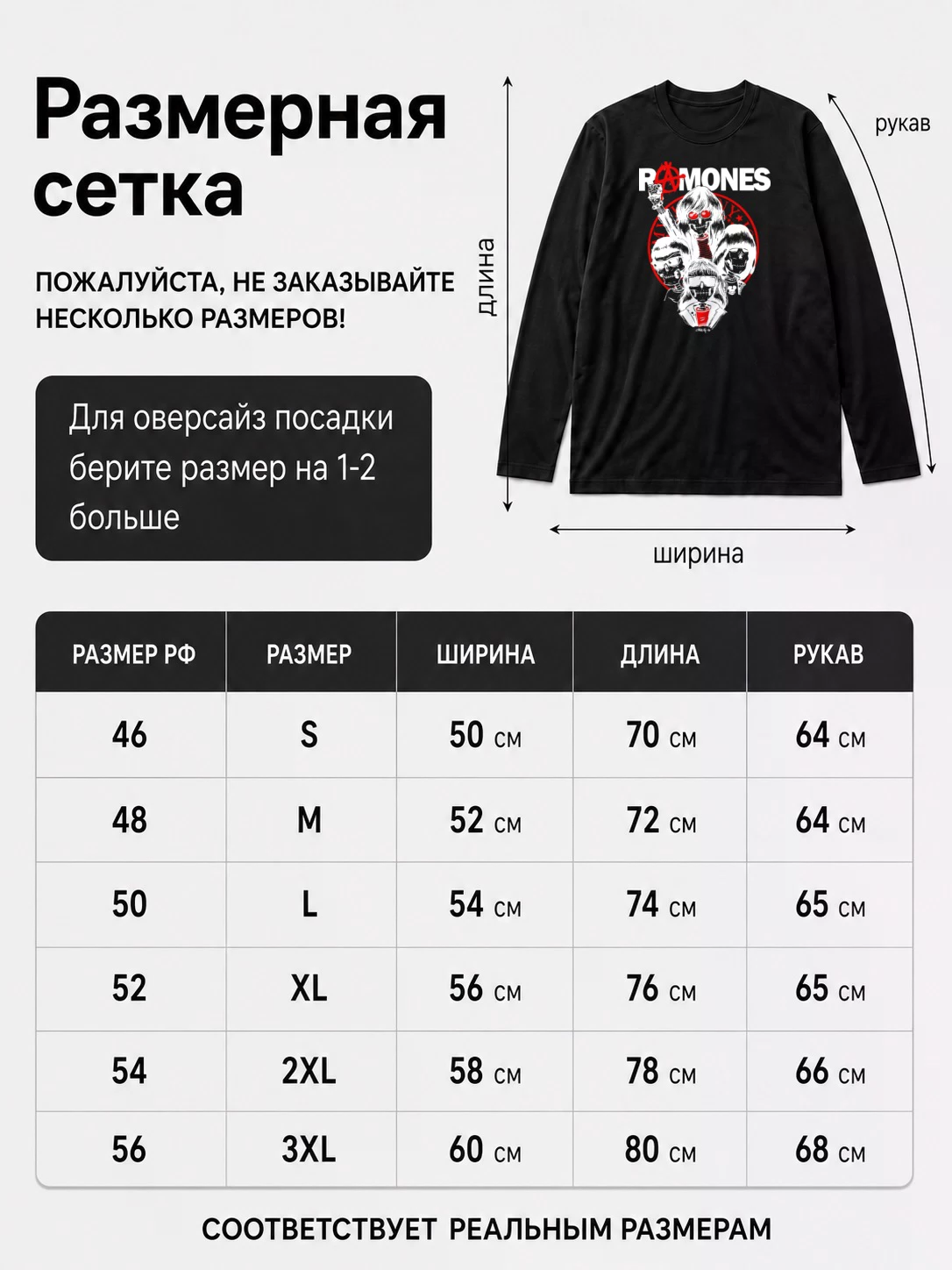Детали: Лонгслив Ramones