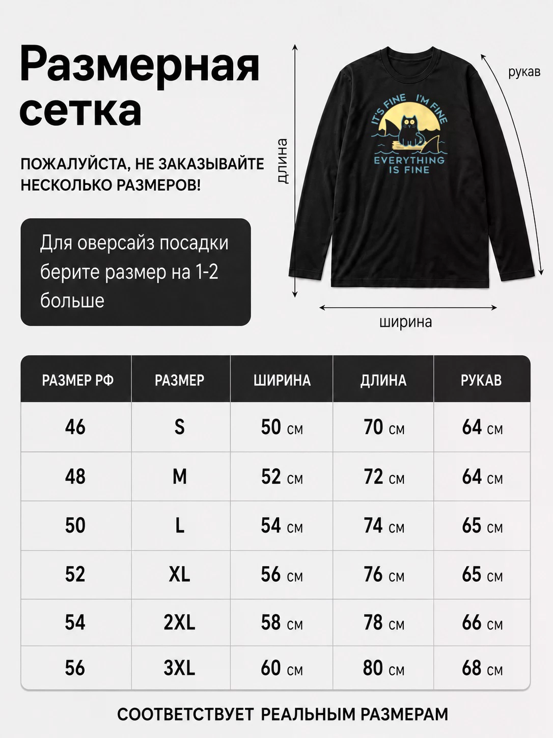 Детали: Лонгслив Котик, Все хорошо, прикол