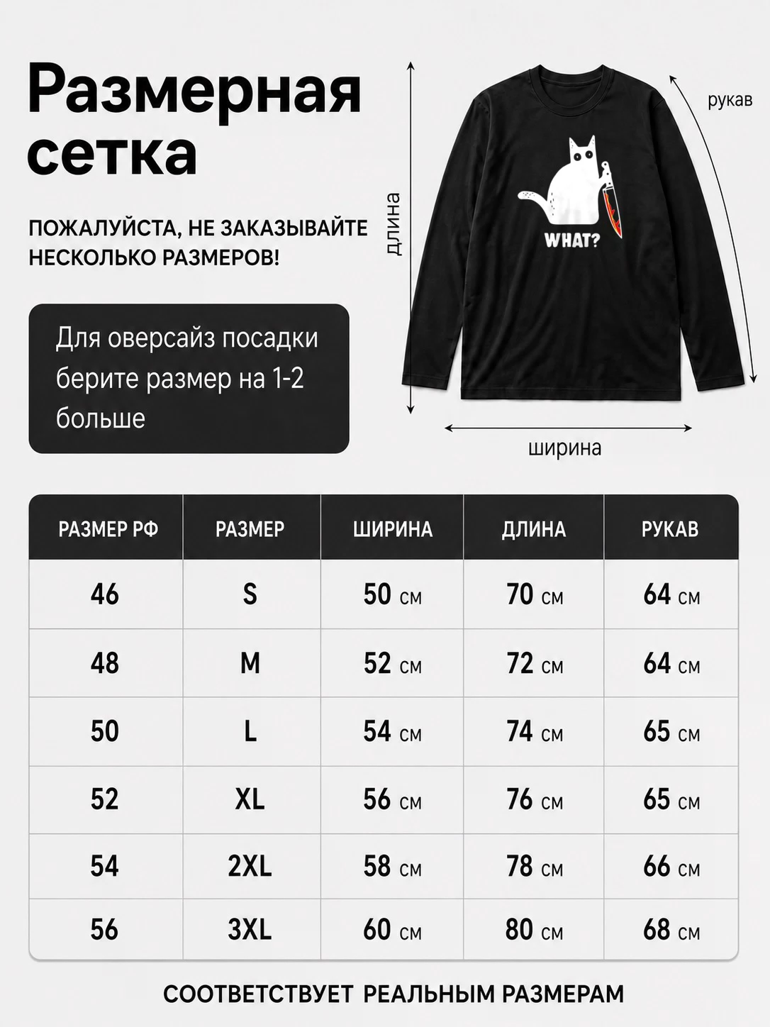 Детали: Лонгслив What cat