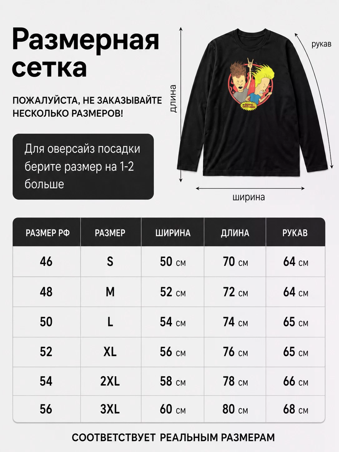 Детали: Лонгслив Бивис и Батхед