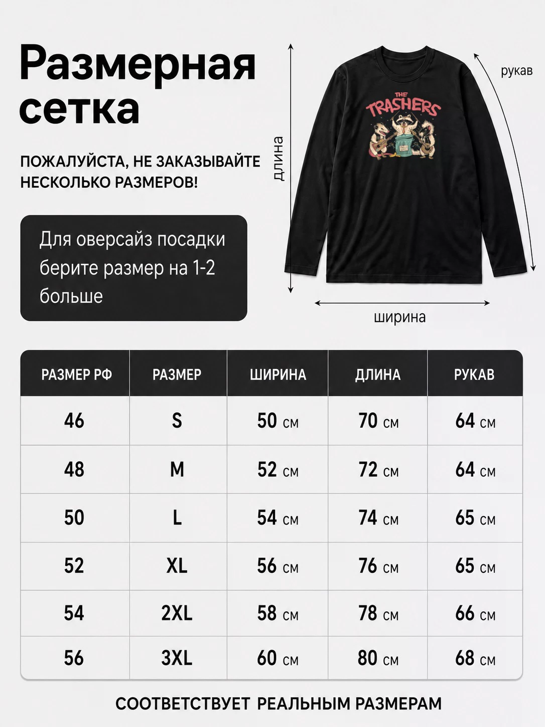 Детали: Лонгслив Trashers. еноты
