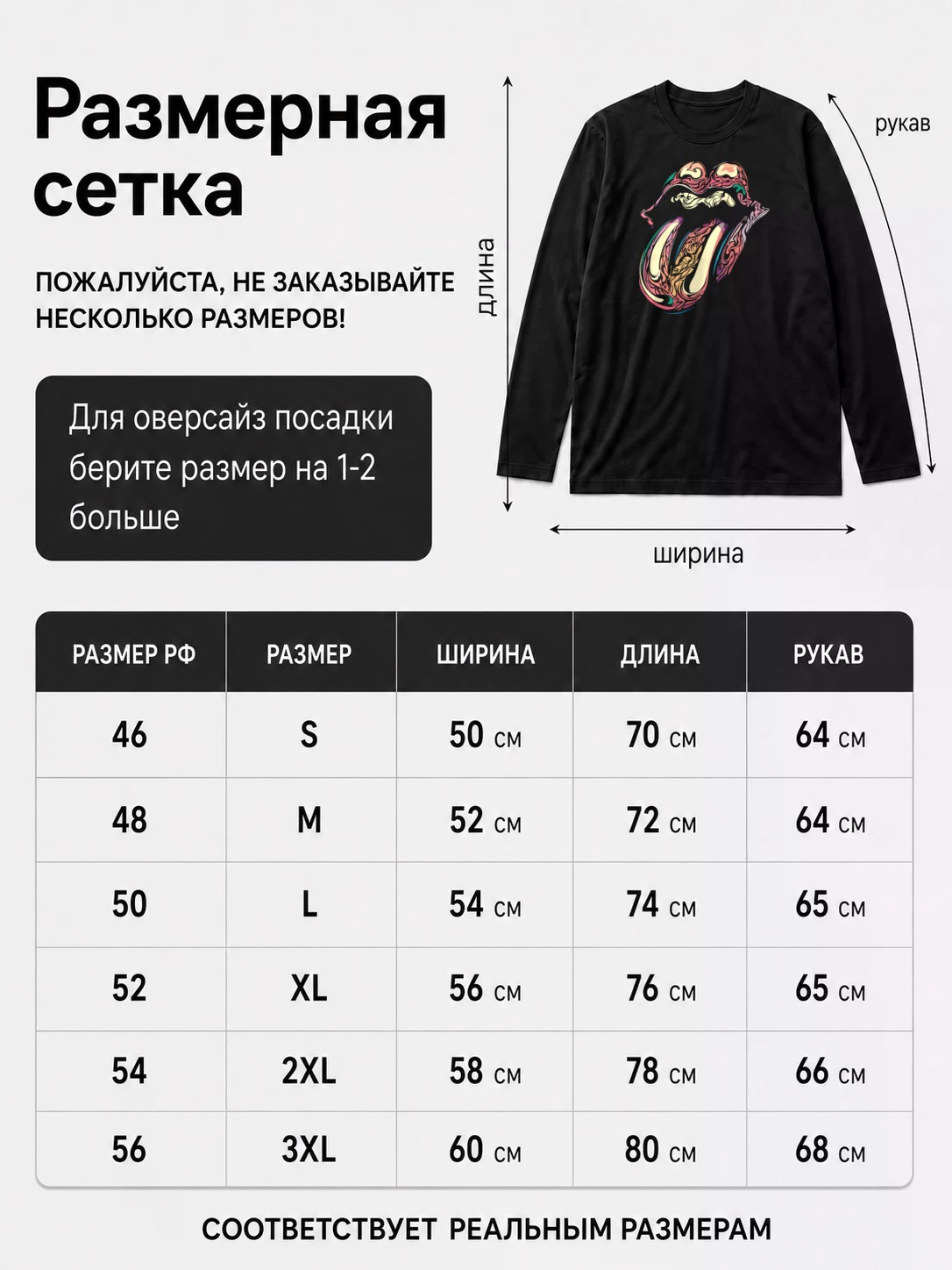 Детали: Лонгслив Rolling Stones Fan Art