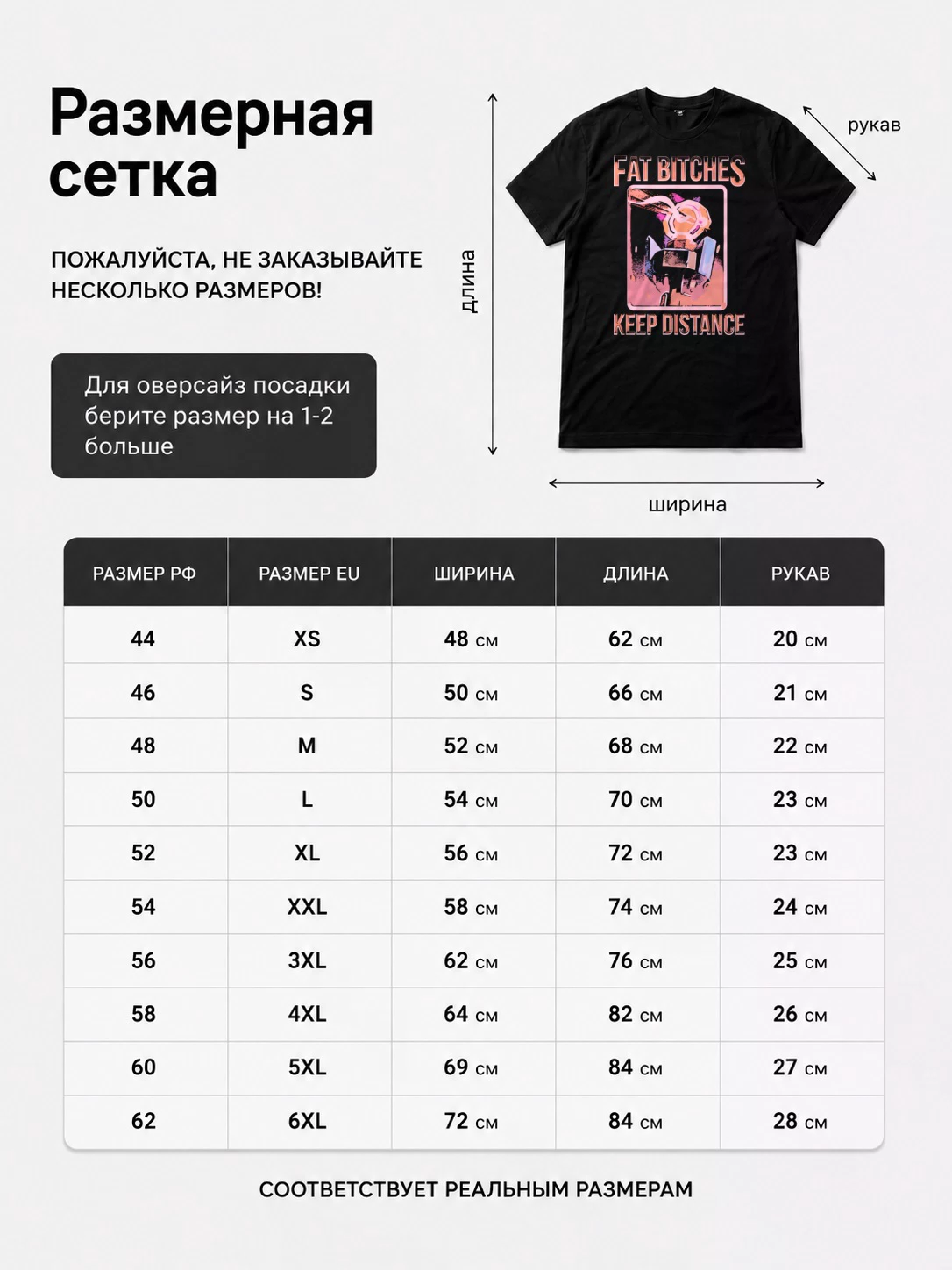Детали: Футболка Fat Bitches Keep Distance
