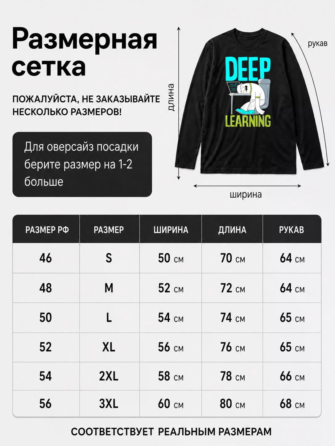 Детали: Лонгслив Deep Learning прикол