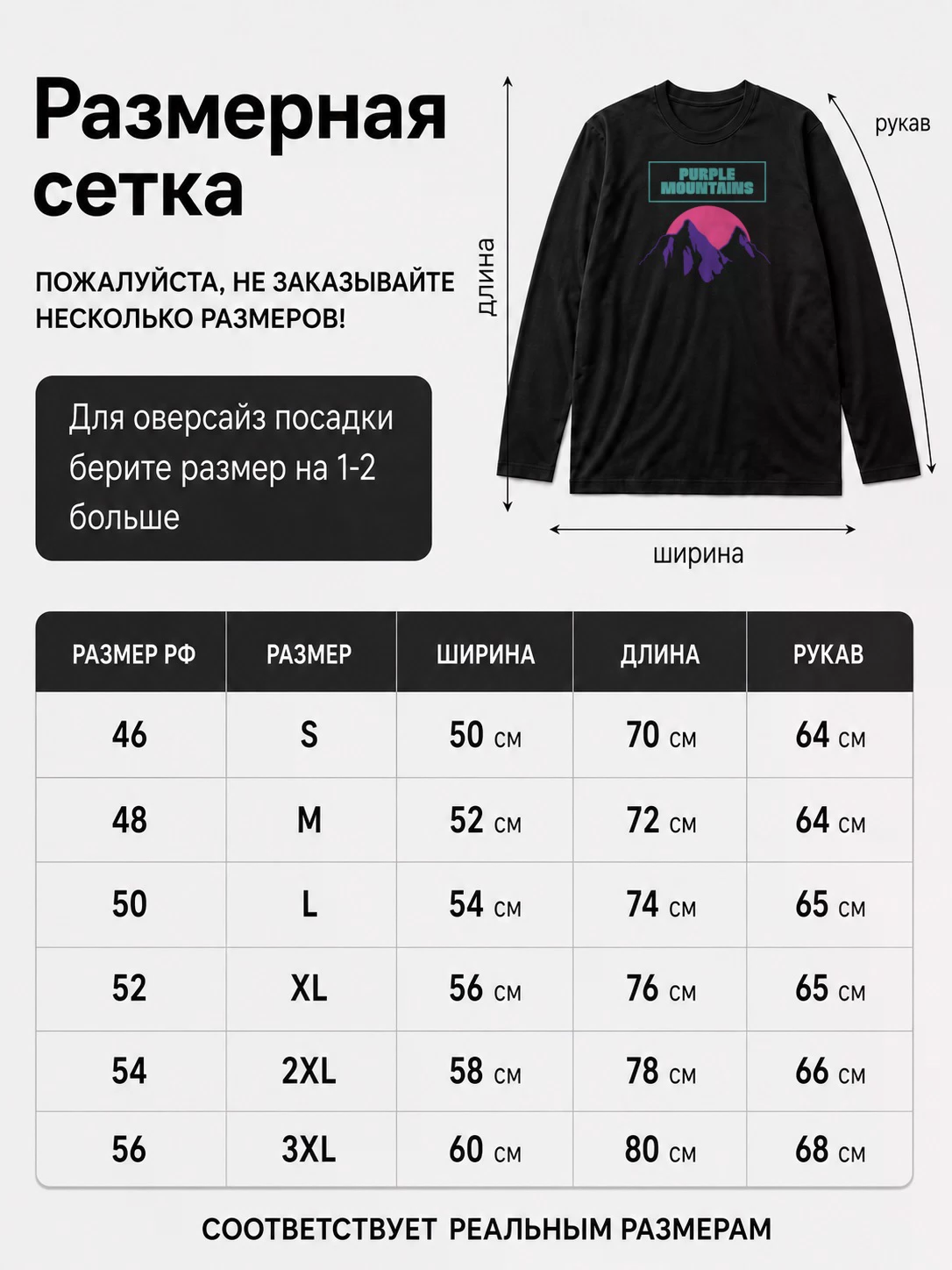 Детали: Лонгслив Purple mountains