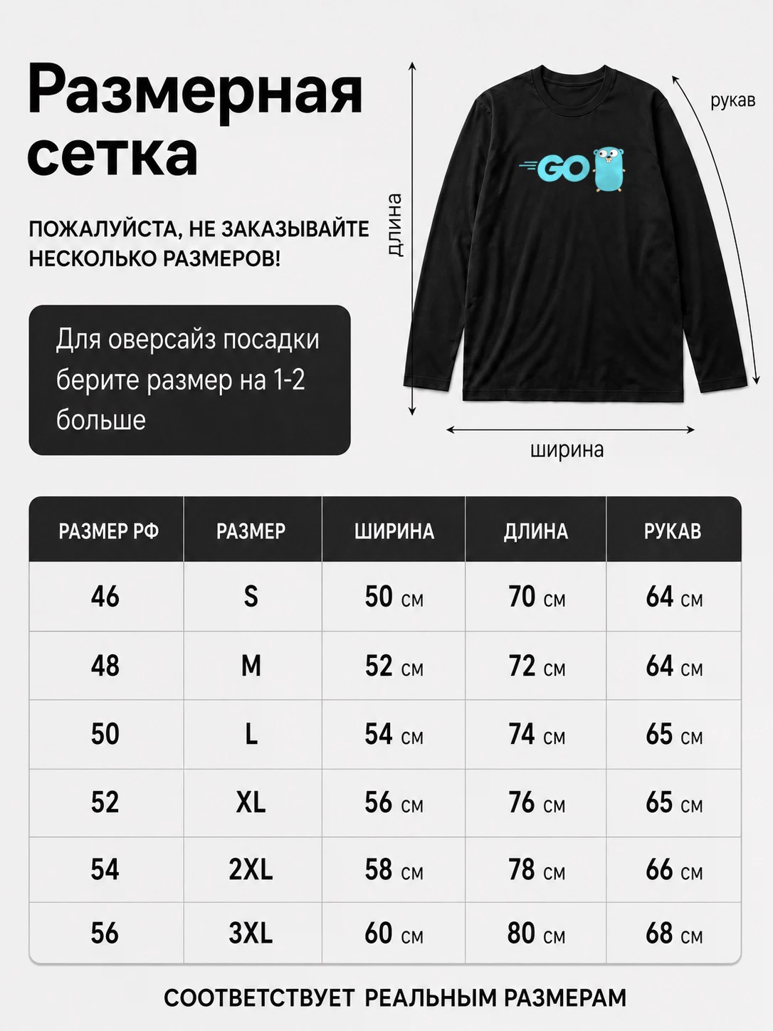 Детали: Лонгслив Golang, программисты