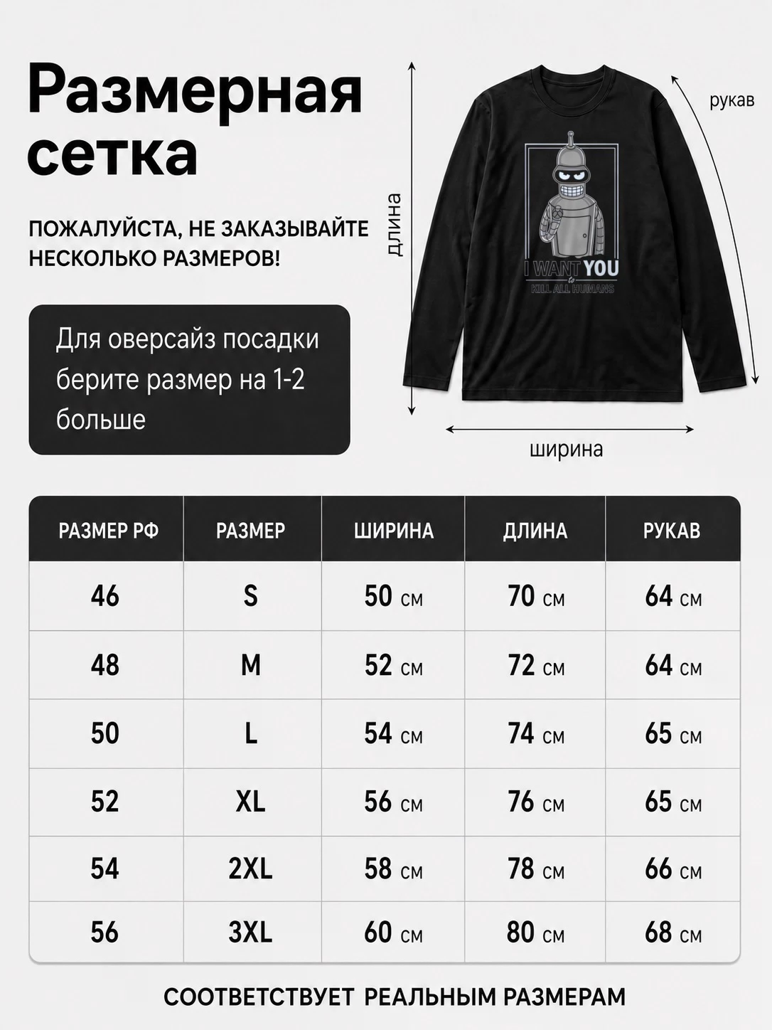 Детали: Лонгслив Бендер, Футурама