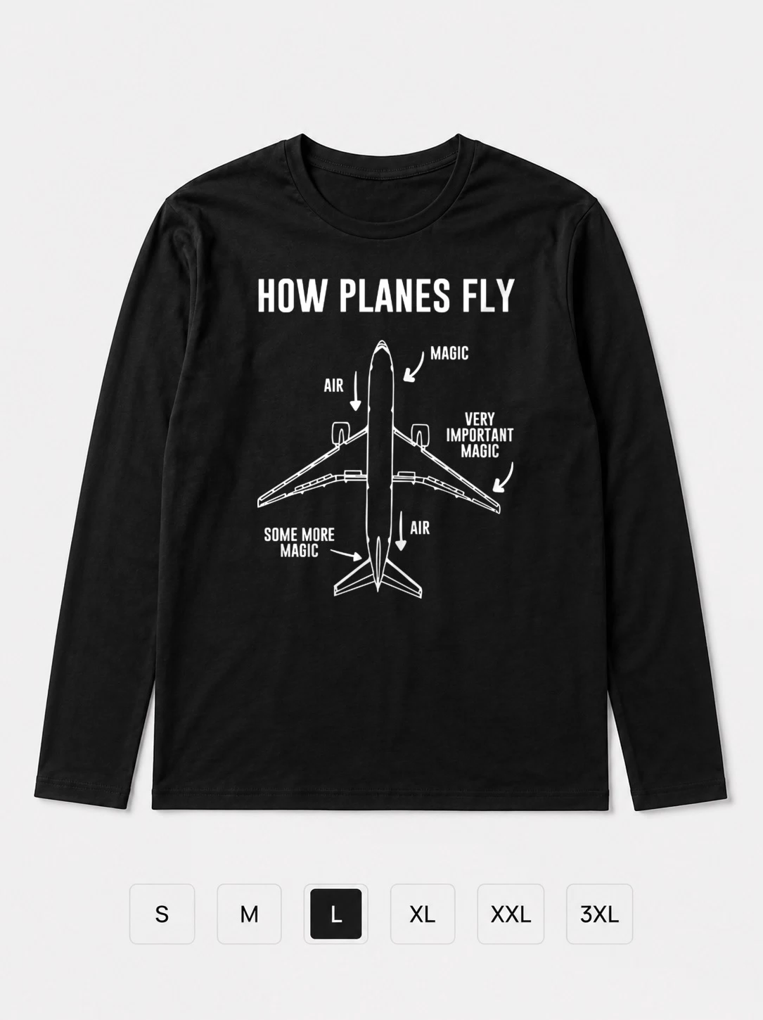 Лонгслив Aircraft, как летают самолеты