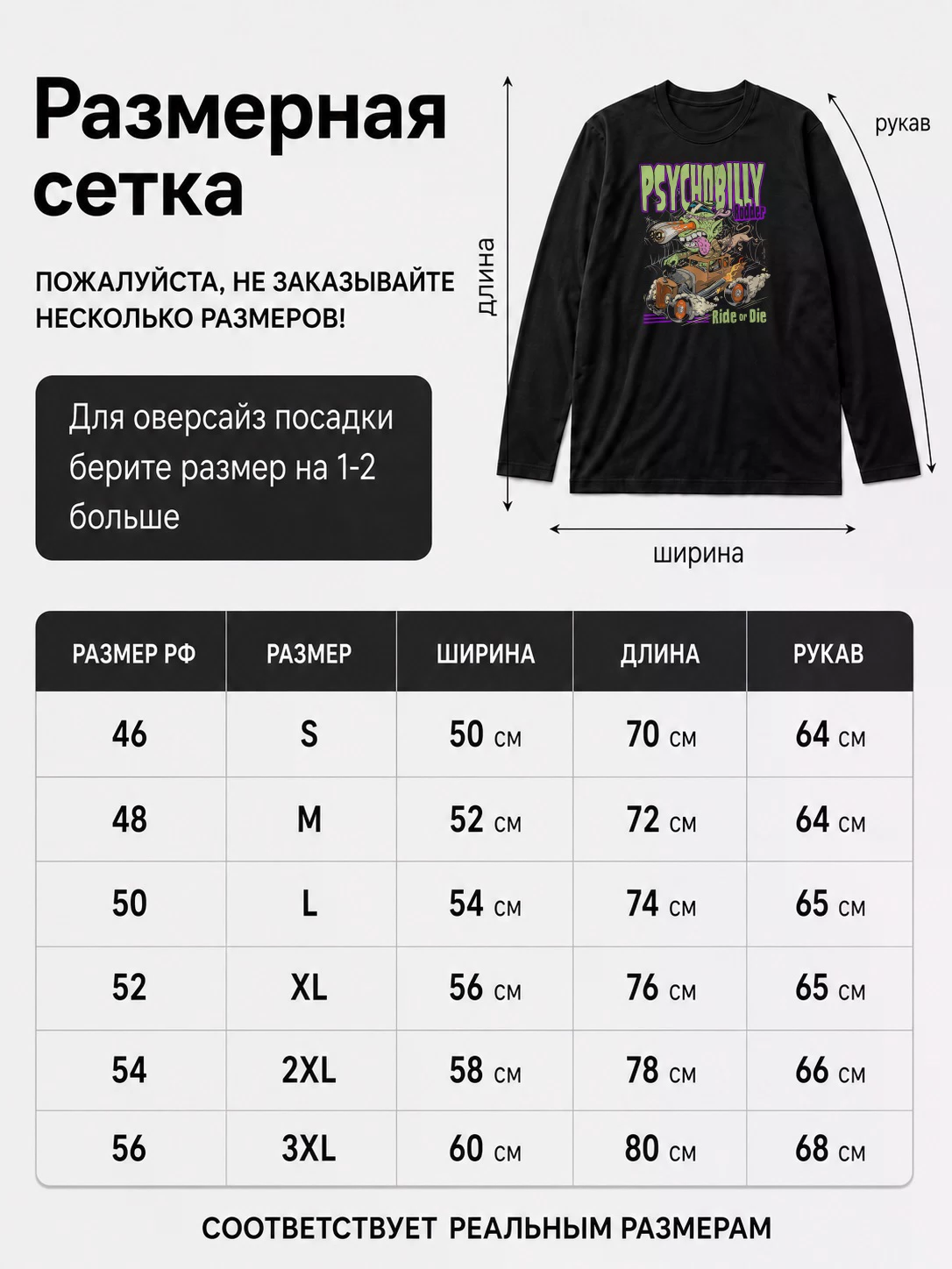 Детали: Лонгслив Psychobilly