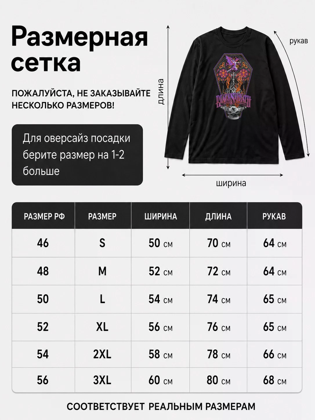 Детали: Лонгслив Black Sabbath